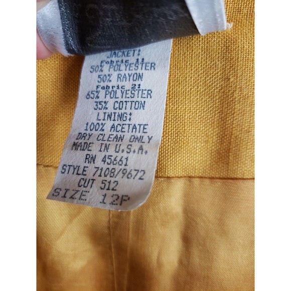 Via Sant Andrea  Womens 12 Petite Vintage 80's Jacket & Skirt Set Gold Purple - Picture 4 of 16